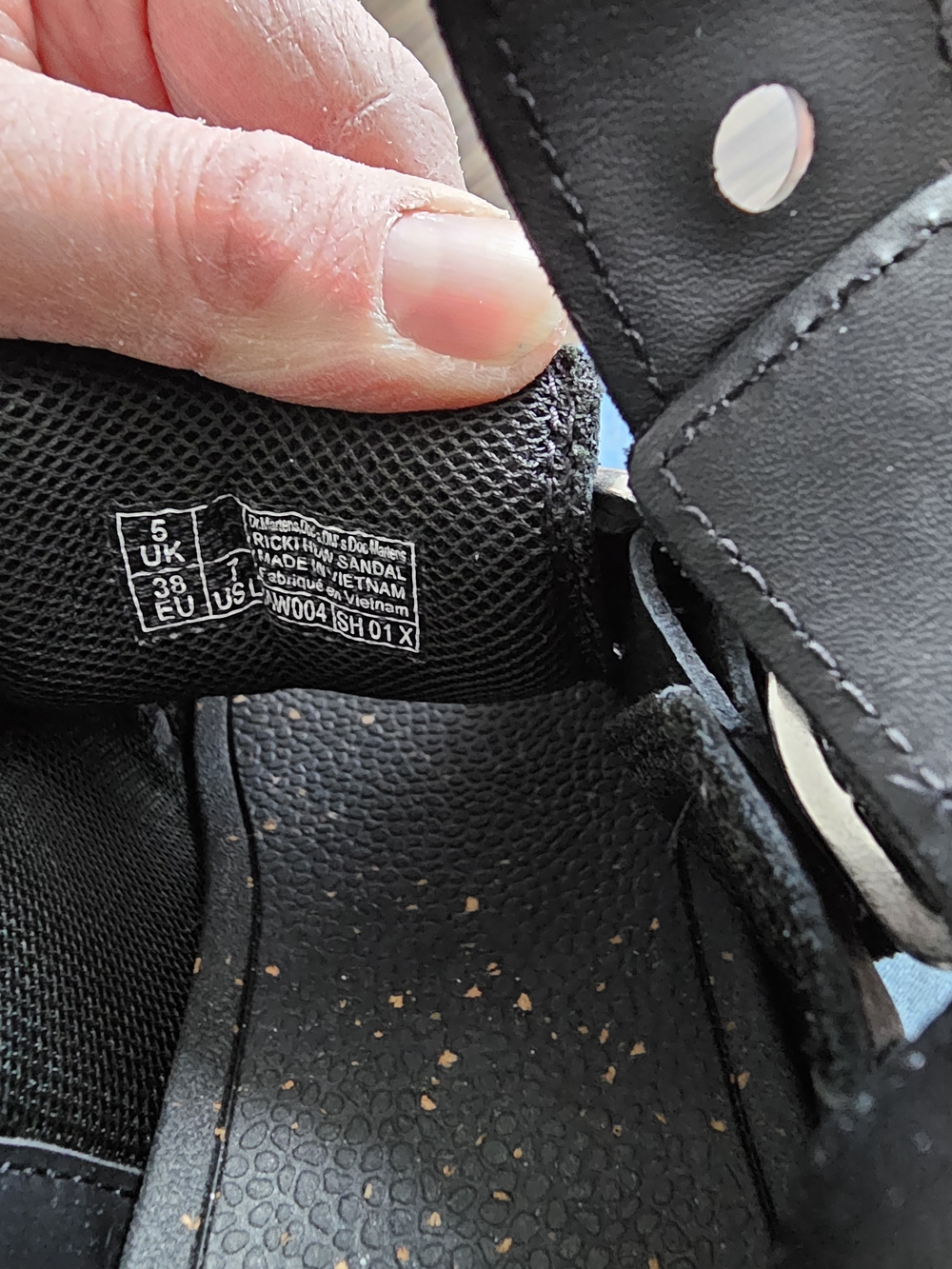 Dr. Martens Black Lug-Sole Eyelet Buckle Sandals UK5 / US7 - Picture 2 of 7